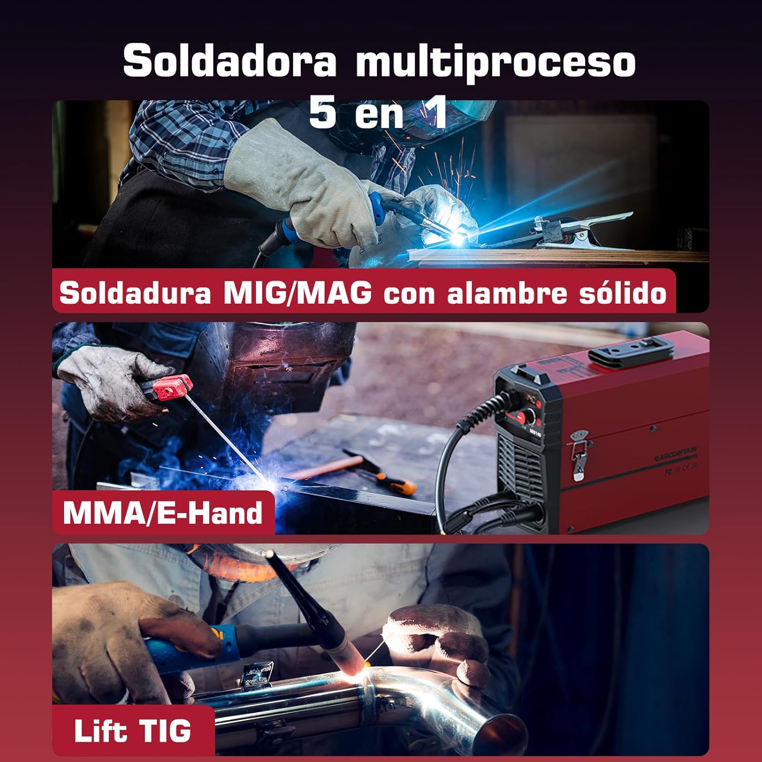 Soldadora MIG/TIG/MMA/FLUX sin - Tig Welder Machine reseña y precio